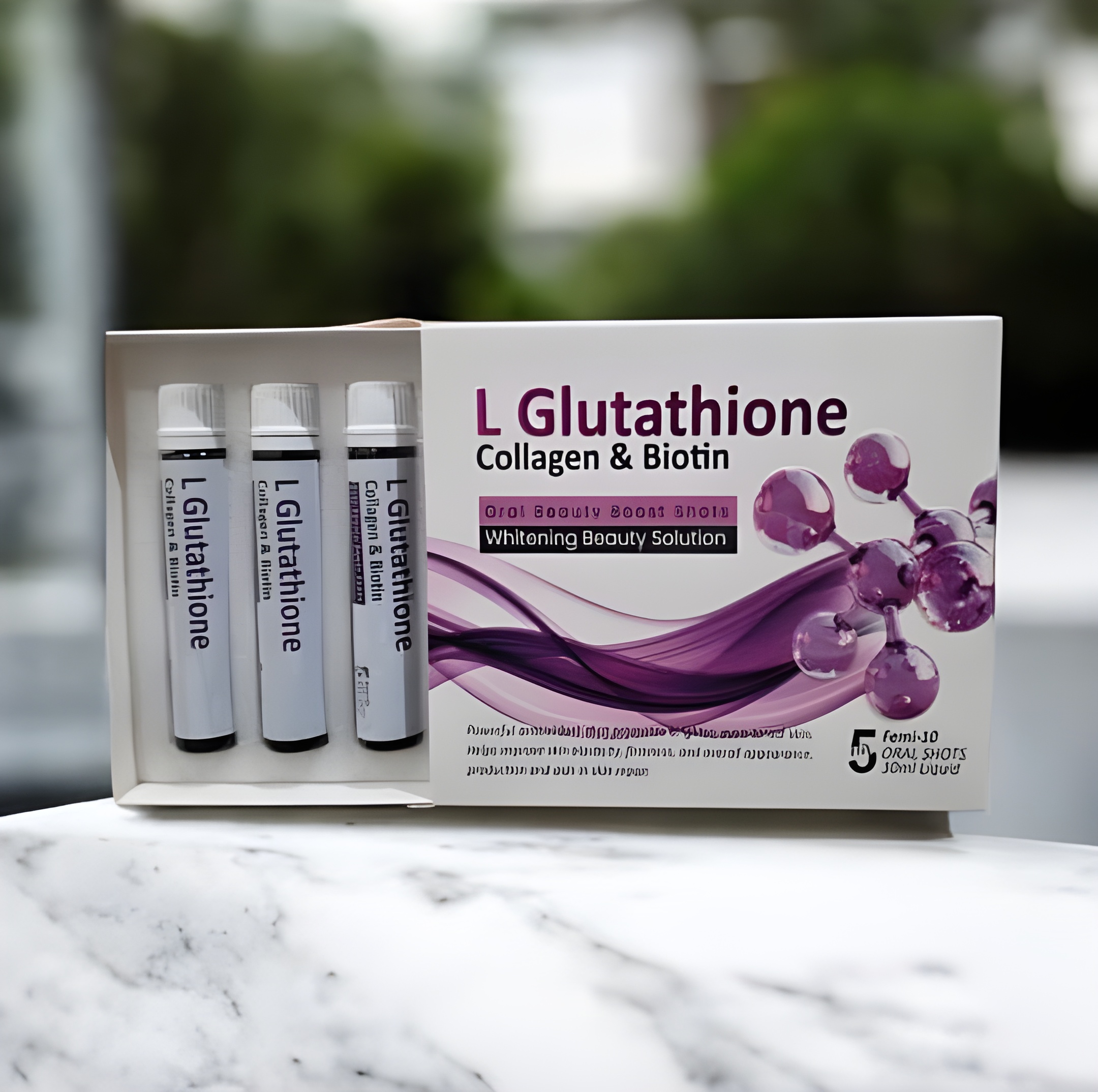 Skincura L-Glutathione Collagen & Biotin Oral Beauty Shots (5 x 30ml) | Whitening & Anti-Aging